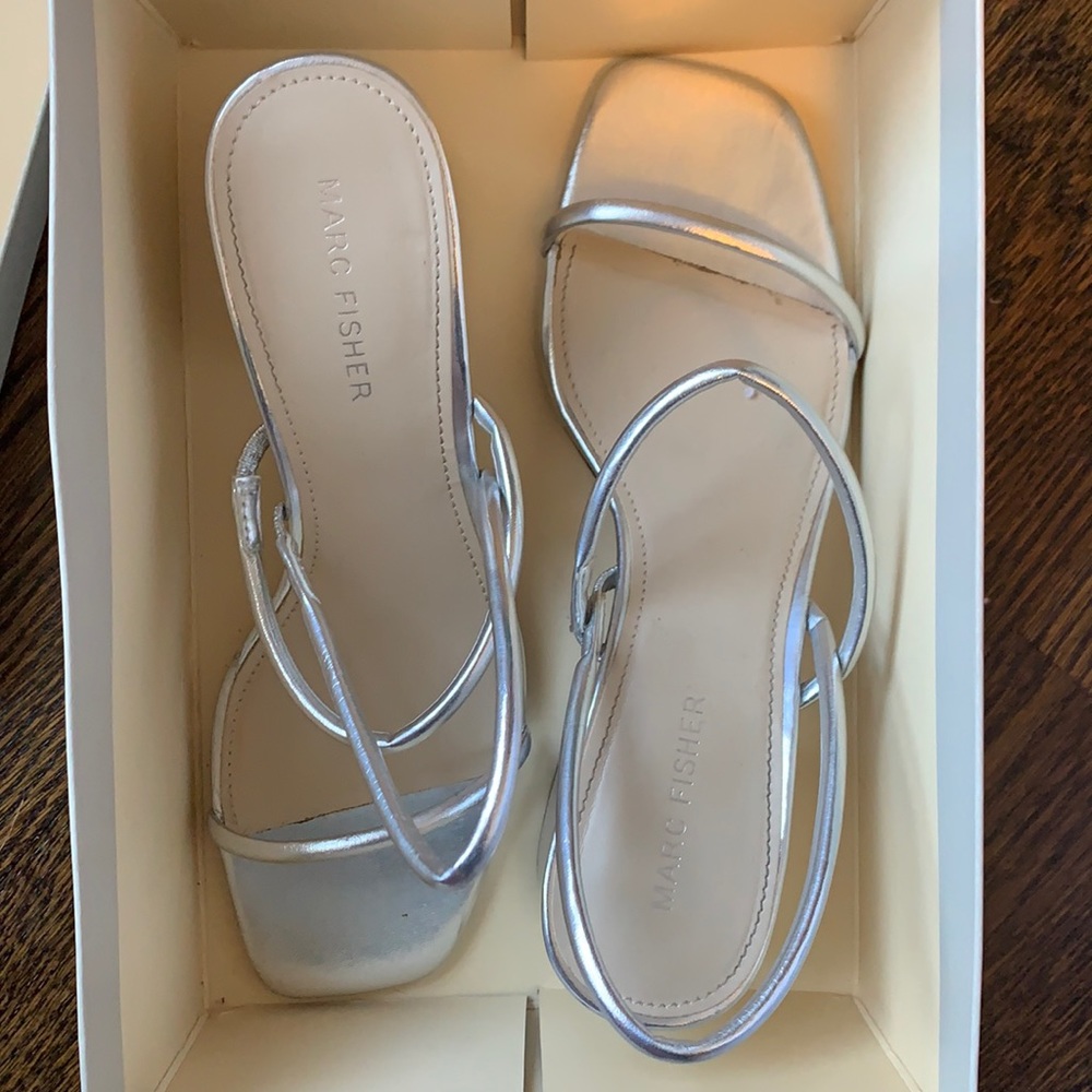 silver marc fisher galvin heels